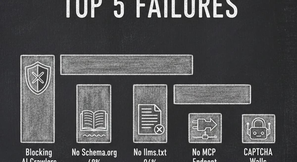 Top 5 most common AI visibility failures found across 100 websites