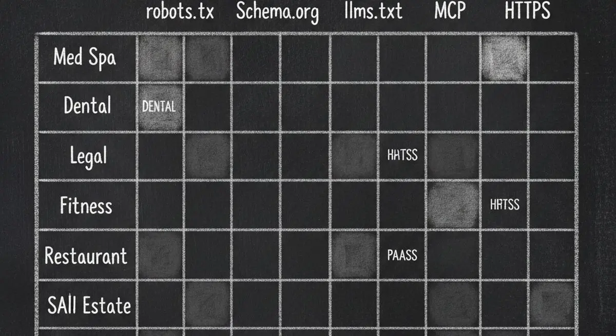 Heat map of AI visibility issues across industries