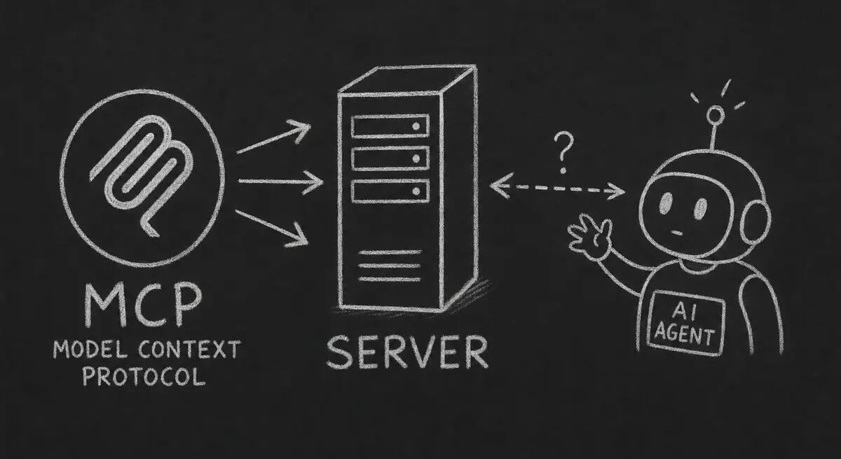 MCP server icon with an AI agent character connecting to it