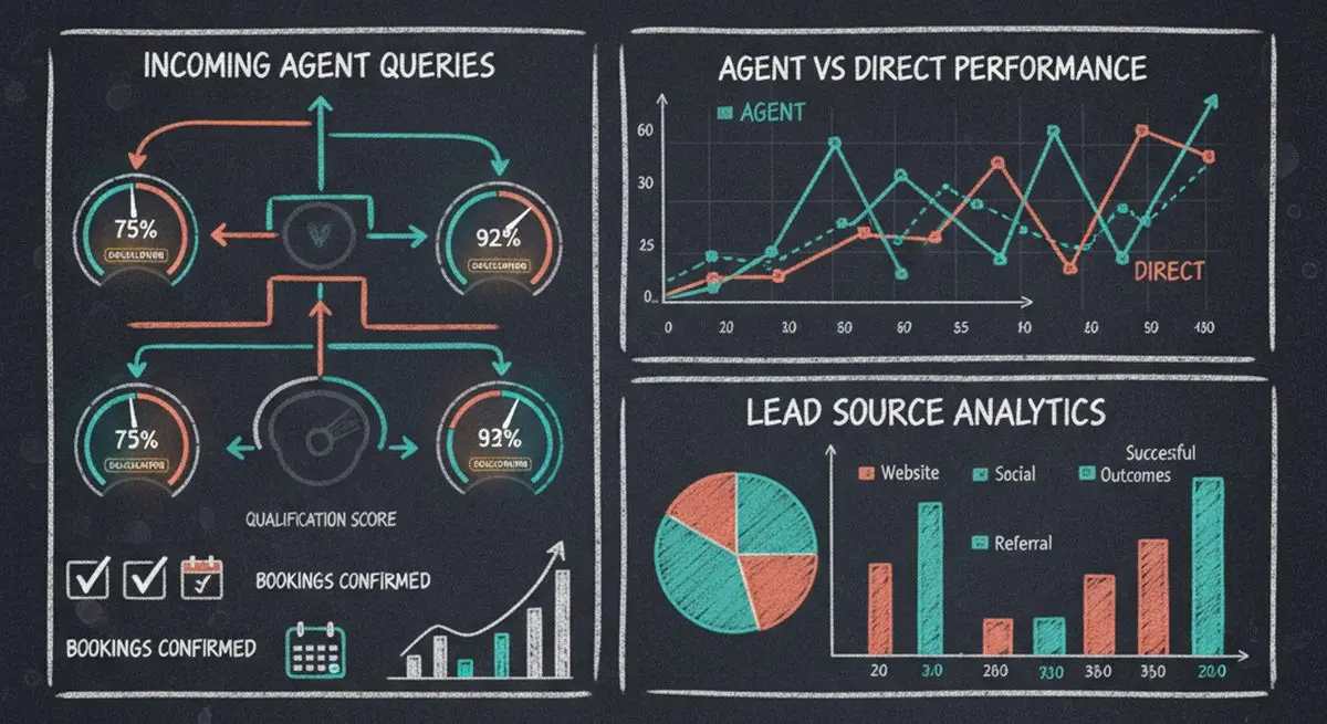 Agent funnel dashboard showing real-time activity
