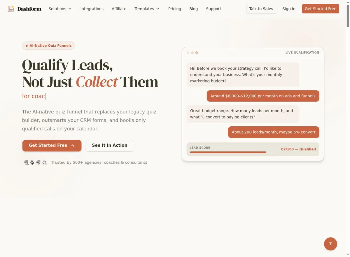 Dashform — AI-powered alternative with free tier