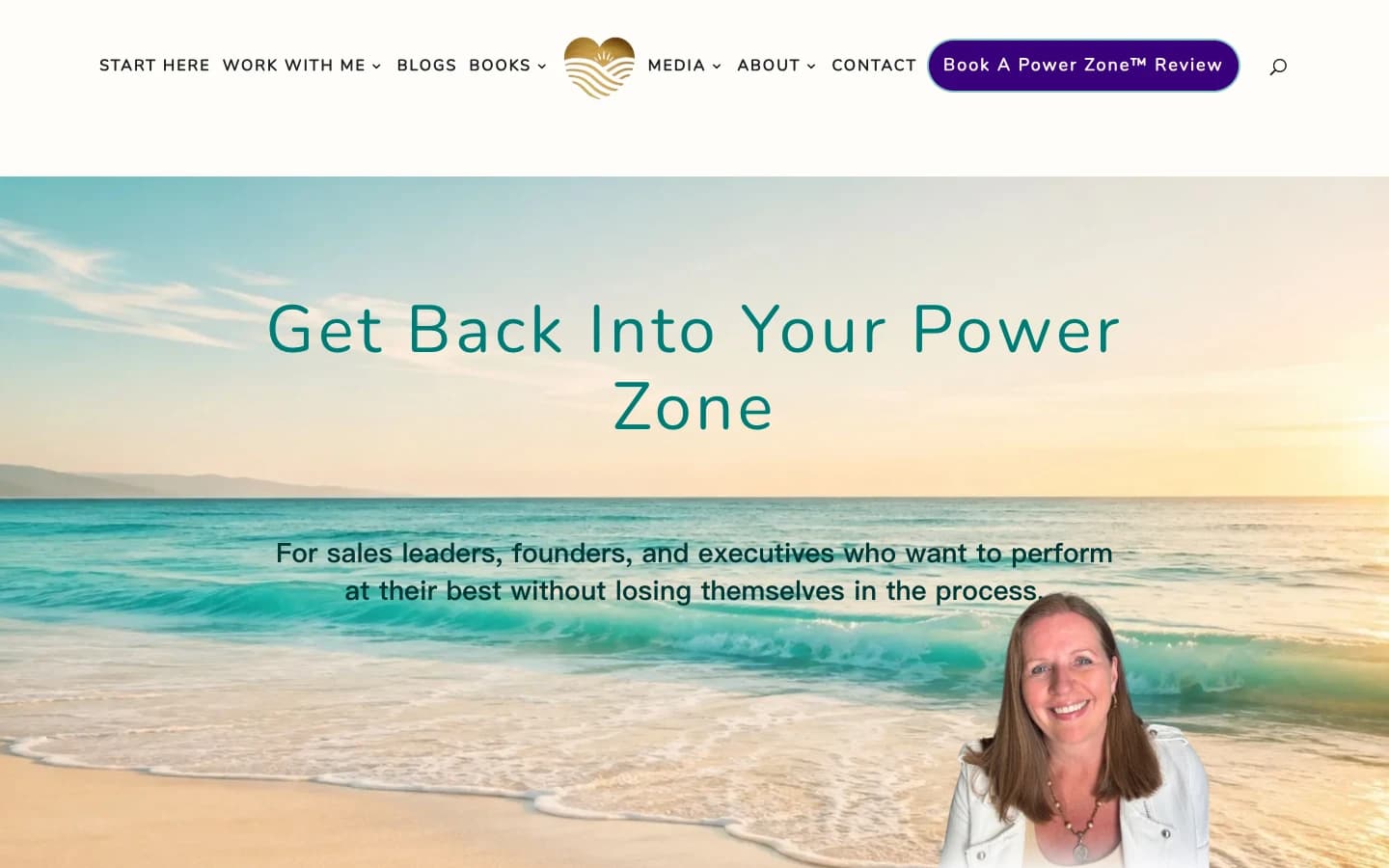 Pia Jansson's website introduces her Power Zone approach for sales leaders, founders, and executives