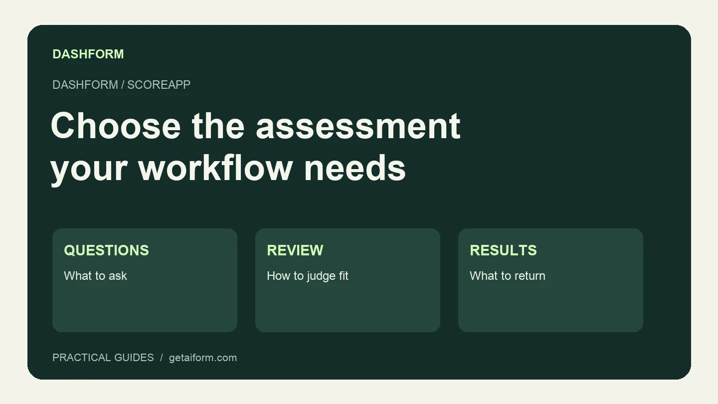 Dashform and ScoreApp comparison: lead review, calculated scores, and monthly allowances