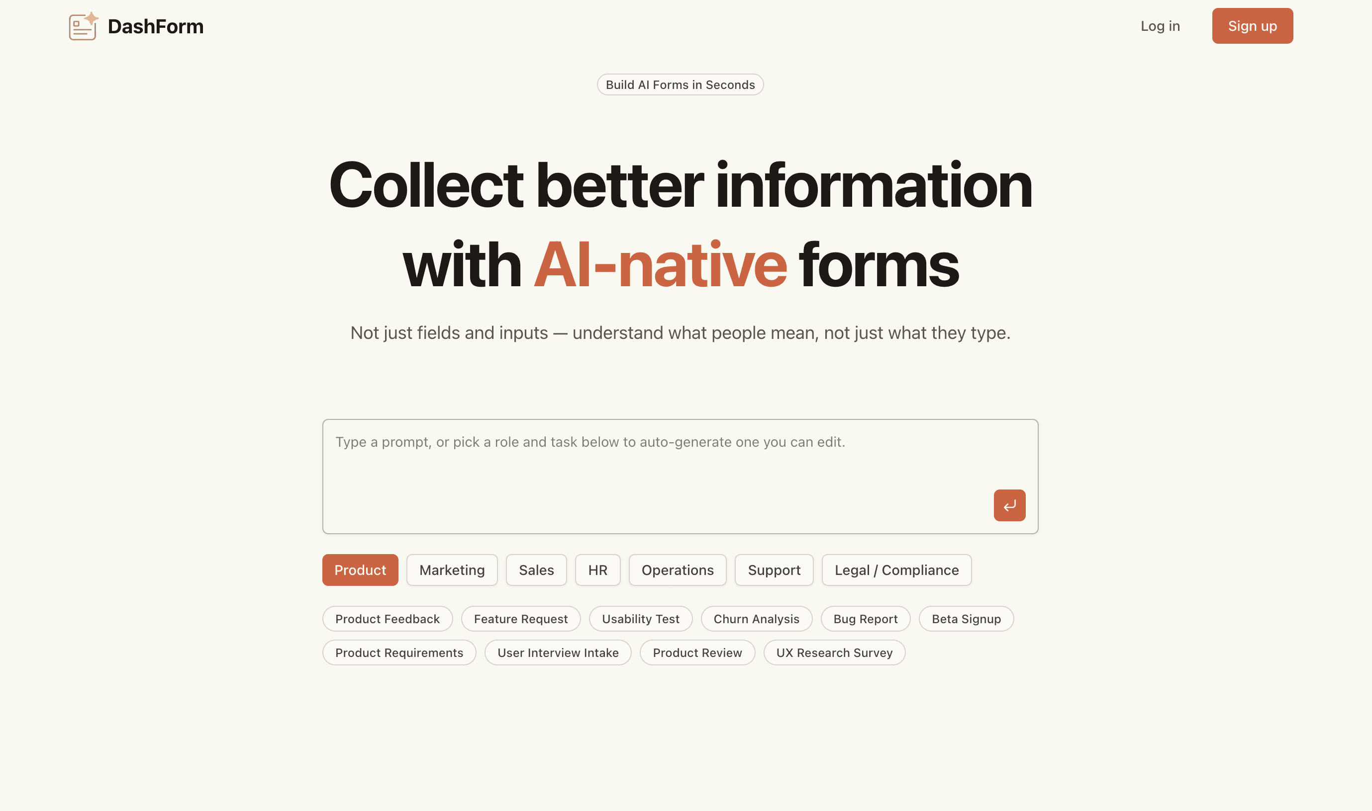 Dashform AI Form preview