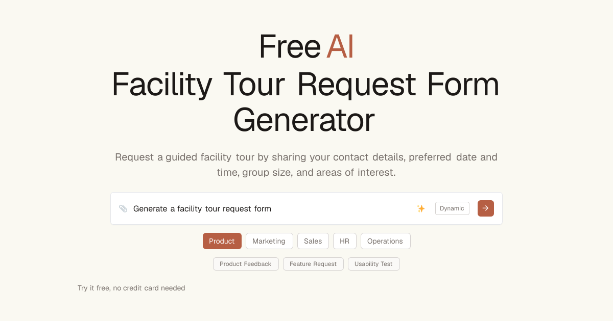 Free Facility Tour Request Form AI Generator