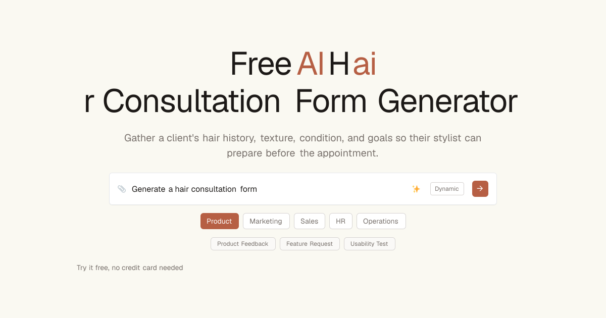 Free Hair Consultation Form AI Generator