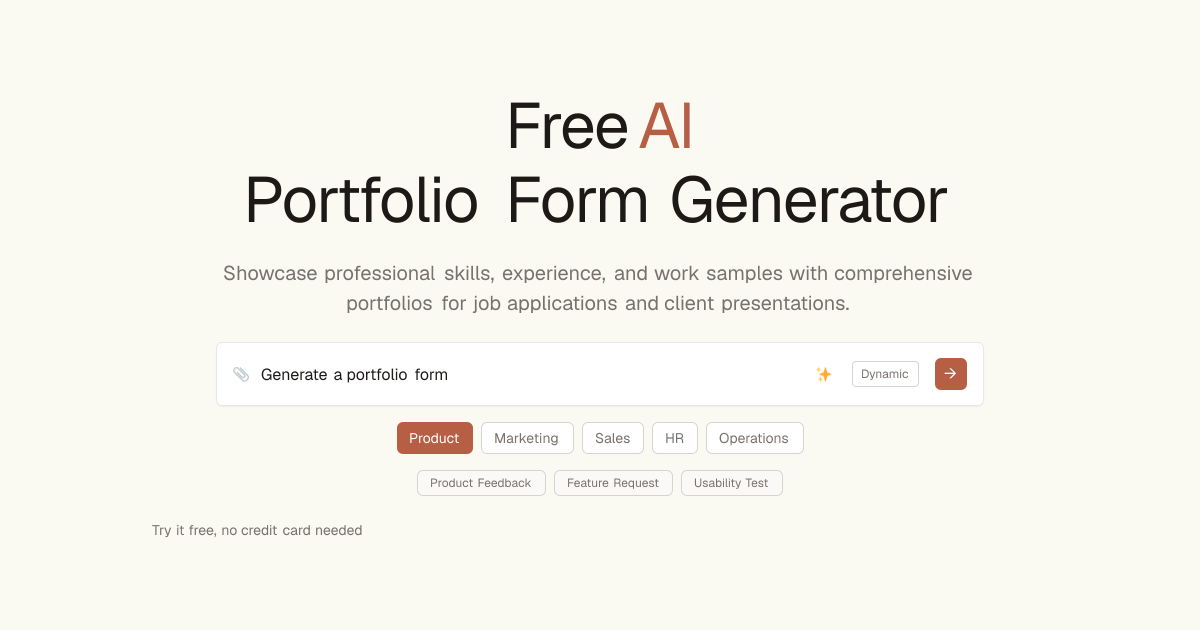 Free Portfolio AI Generator | Dashform