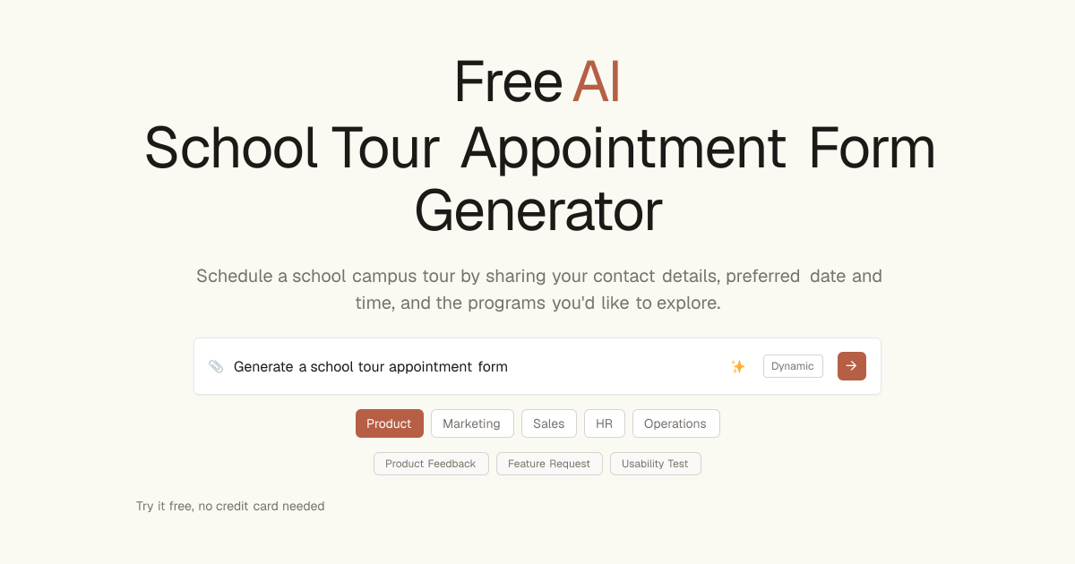 Free School Tour Appointment Form AI Generator