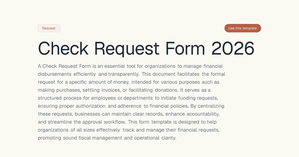 Check Request Form 2026 | Dashform