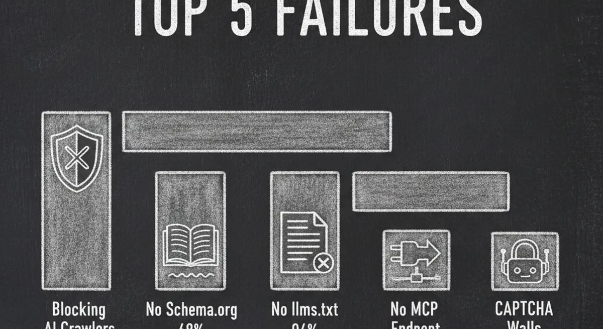 Top 5 most common AI visibility failures found across 100 websites