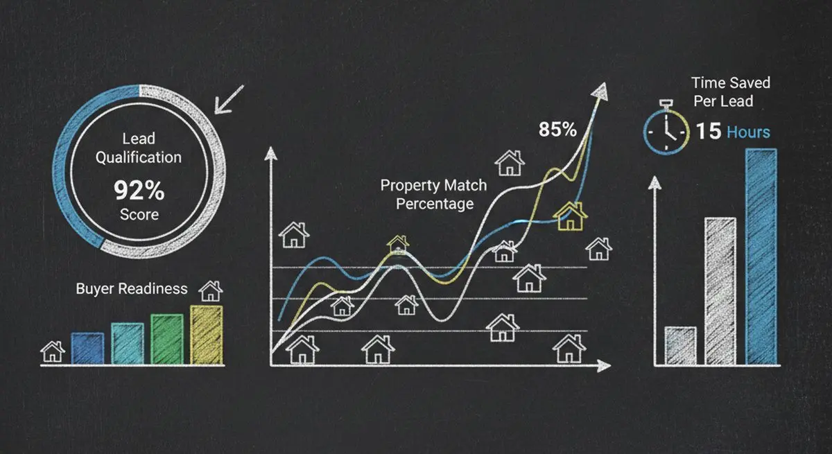 Real estate dashboard with AI lead qualification analytics