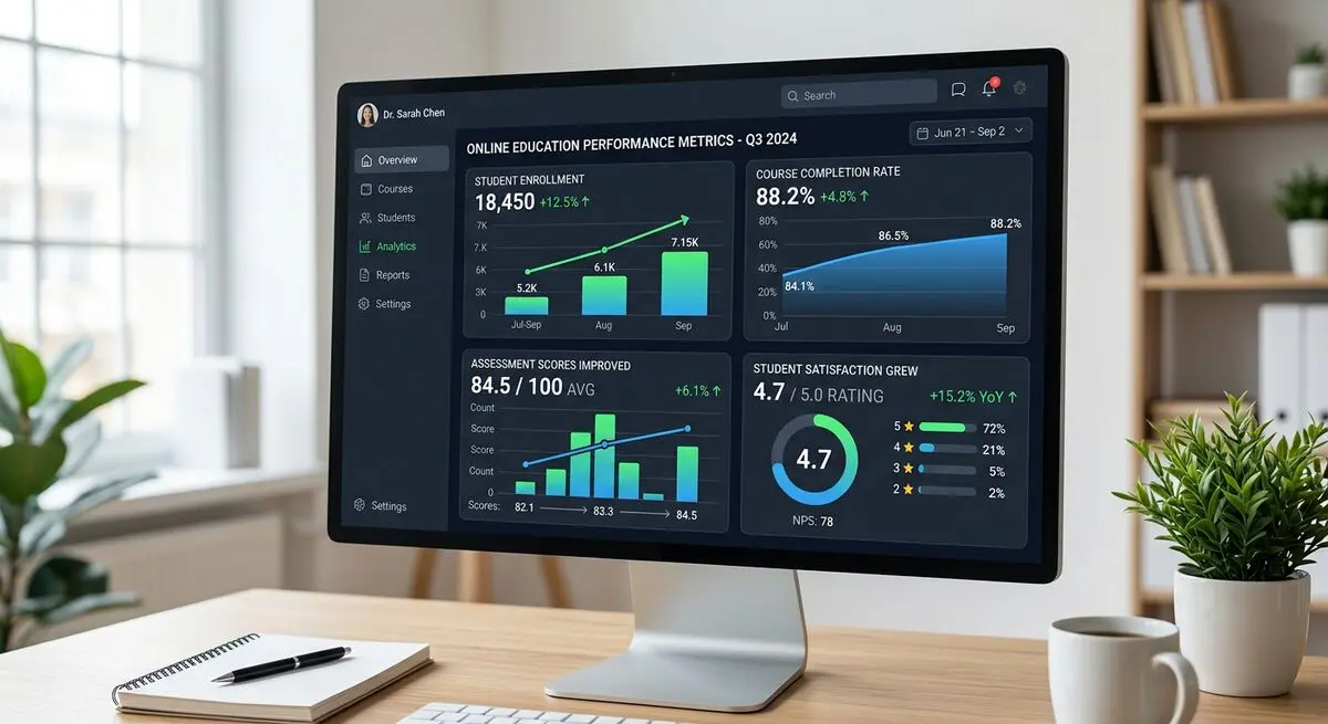 Dashboard showing education platform improvements with AI assessment and OpenClaw agent