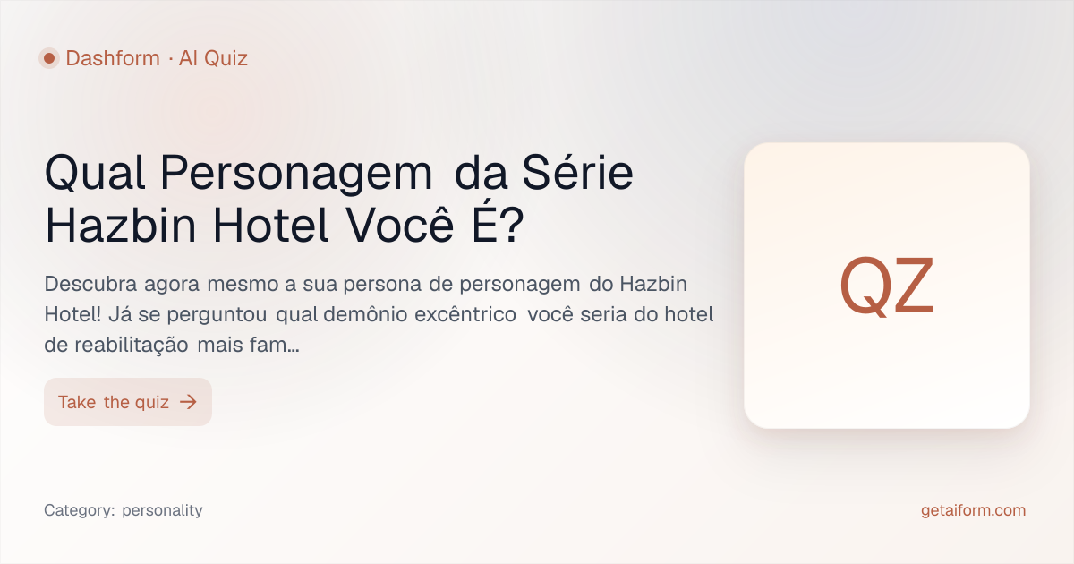 Qual Personagem da Série Hazbin Hotel Você É? 2026 | Dashform